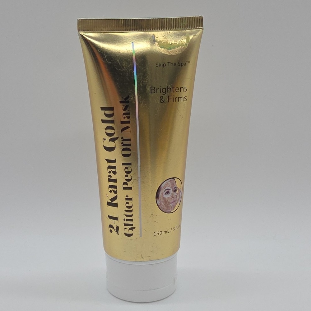 Lot Of 4 SKIP THE SPA 24k Gold Glitter Peel Off Mask Brightens & Firms Skincare - Picture 11 of 16